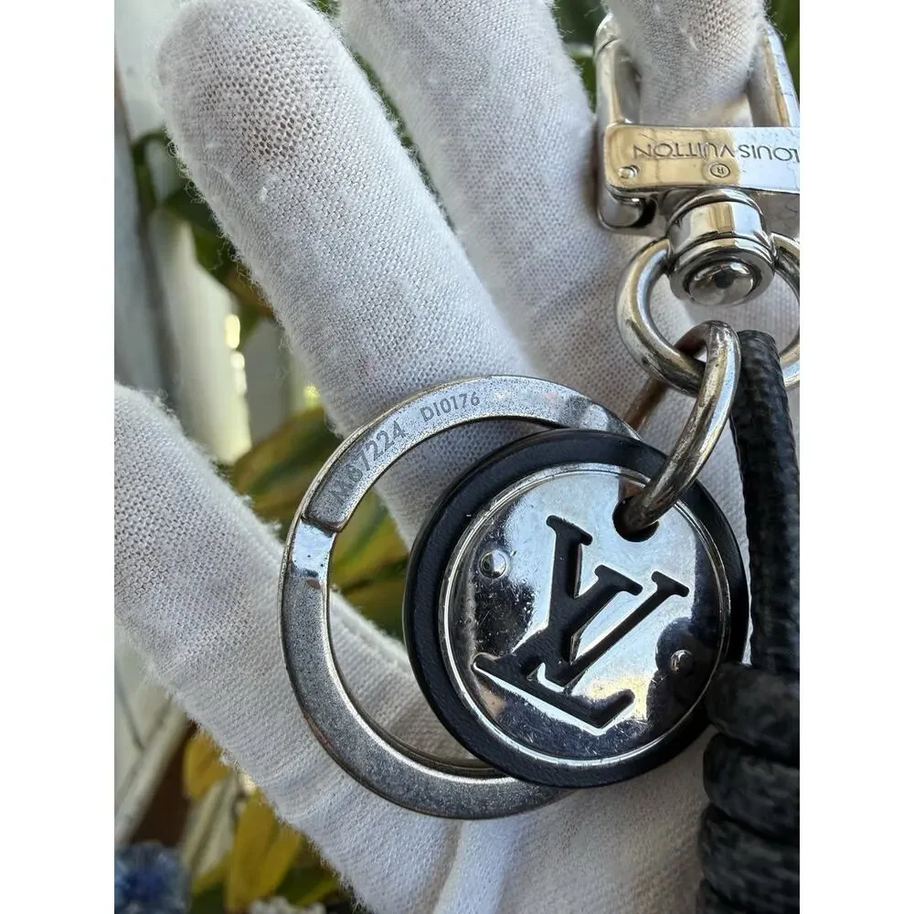Louis Vuitton Graphite Rope Bag Charm & Key Holder Authentic with Box & Dust Bag
